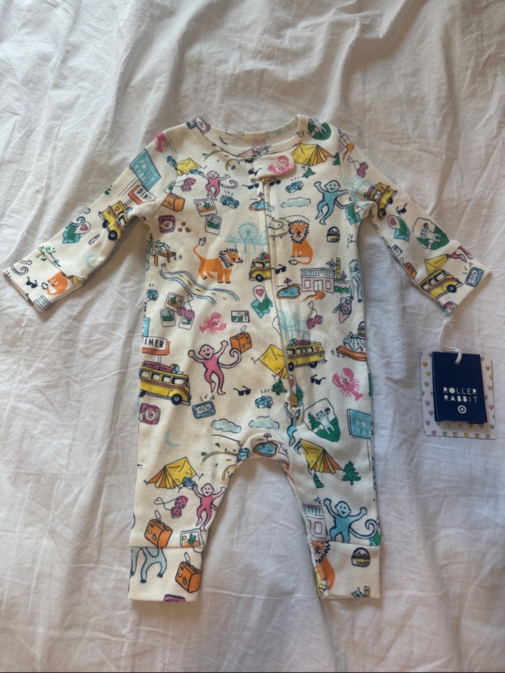 Roller Rabbit x Target Roadtrip Multi-Color Printed Infant One-Piece